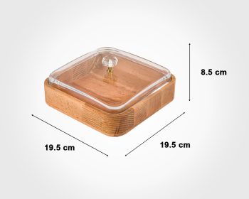 بیسکوییت خوری چوبی درب شیشه ای لیمون - Image 4