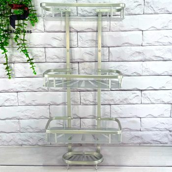 جاشامپویی مستطیل 3 طبقه سینی دار نقره ای