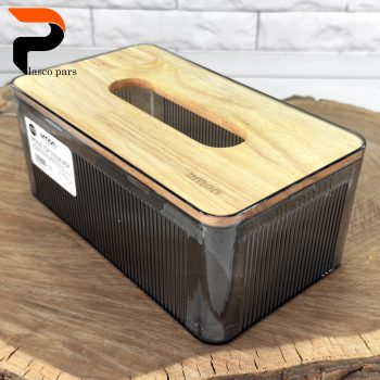 جا دستمال رویه چوبی رومیزی لیمون