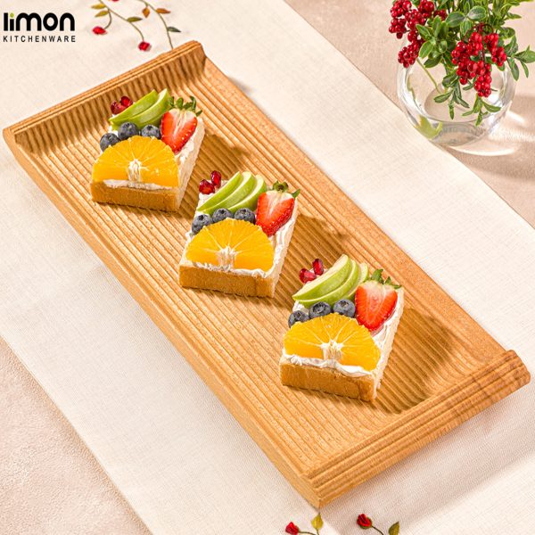 سینی سرو بزرگ چوبی لیمون