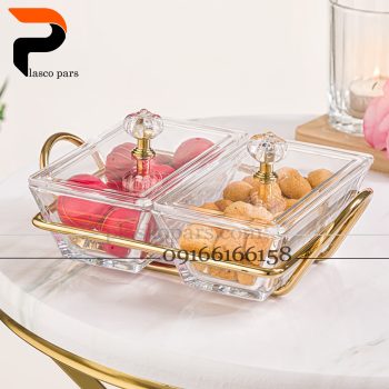 اردوخوری شیشه ای مستطیل 2 خانه لیمون - Image 4