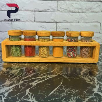 ست ادویه 6 عددی چوبی لیمون