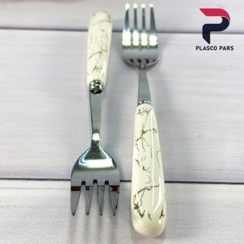 ست قاشق چنگال دسته سرامیکی ماربل - Image 2