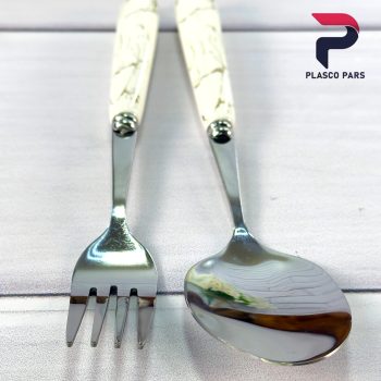 ست قاشق چنگال دسته سرامیکی ماربل - Image 8