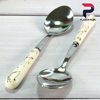 ست قاشق چنگال دسته سرامیکی ماربل - Image 9