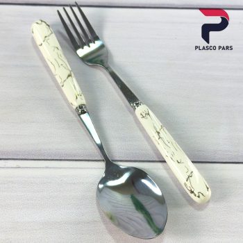 ست قاشق چنگال دسته سرامیکی ماربل