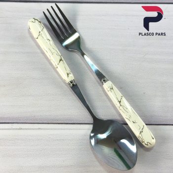 ست قاشق چنگال دسته سرامیکی ماربل - Image 7