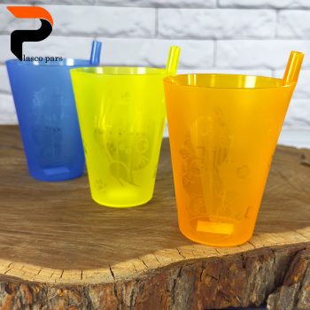 لیوان نی دار چاپدار اسپرت لیمون