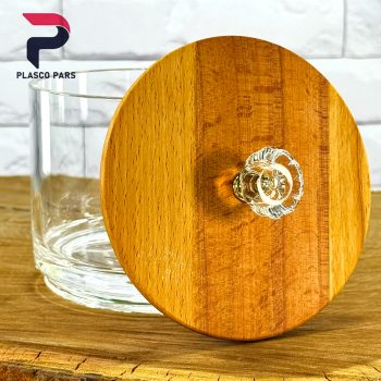 شکلات خوری اکرولیک 1 طبقه درب چوبی لیمون - Image 2