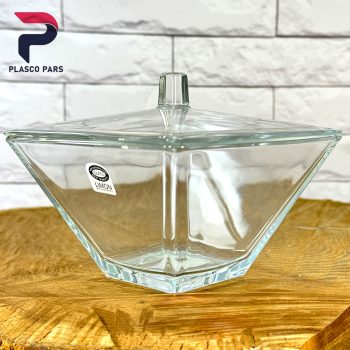 شکلات خوری شیشه ای مربع دربدار لیمون - Image 5