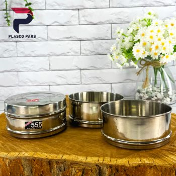 ظرف غذای استیل سه طبقه - Image 3