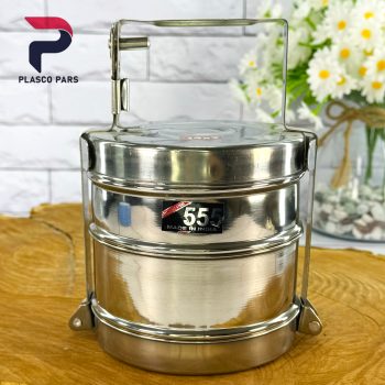 ظرف غذای استیل دو طبقه