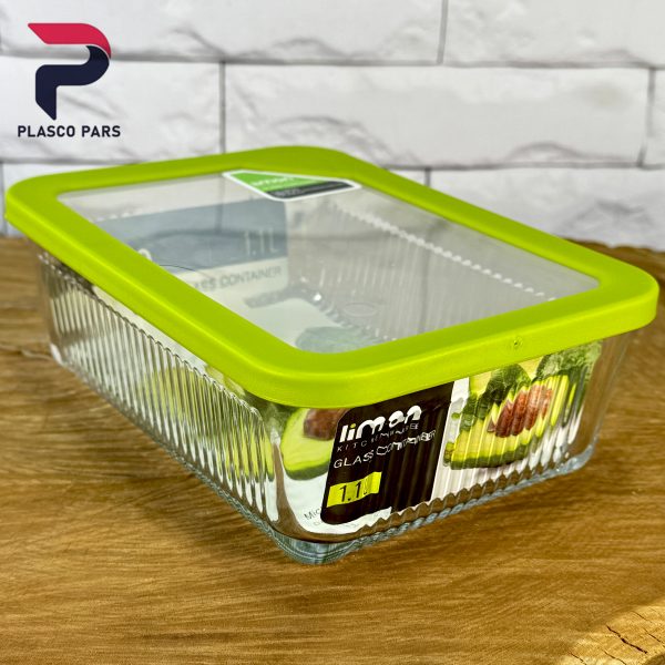 ظرف شیشه ای 1.1 شیاردار مستطیل لیمون