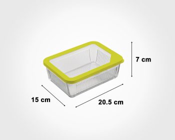 ظرف شیشه ای 1.1 شیاردار مستطیل لیمون - Image 2