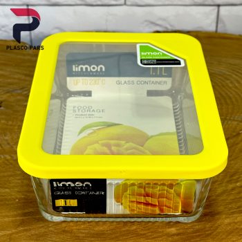 ظرف شیشه ای 1.1 شیاردار مستطیل لیمون - Image 3