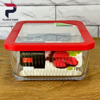 ظرف شیشه ای 1.1 شیاردار مستطیل لیمون - Image 4