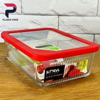 ظرف شیشه ای 1.1 شیاردار مستطیل لیمون - Image 5