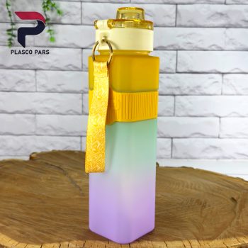 بطری 4 گوش دورسیلیکونی  بدنه مات 1 لیتری - Image 6