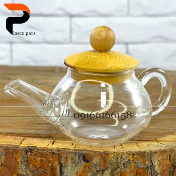 قوری زعفران پیرکس درب بامبو