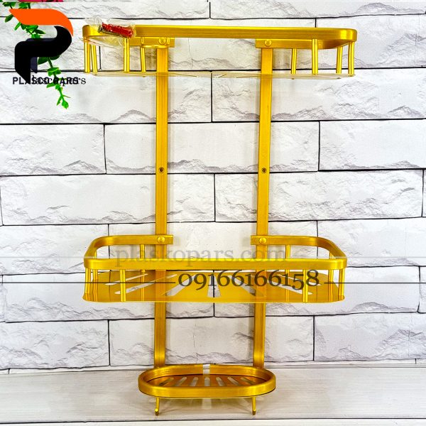 جا شامپویی مستطیل 2طبقه سینی دار طلایی