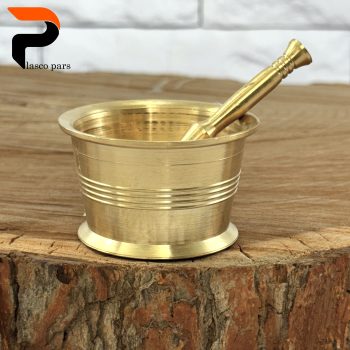 هاون برنجی طلایی کوچک