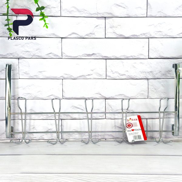 پشت دری 5 شاخه دو قلاب کروم b471 (b)