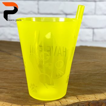 لیوان نی دار چاپدار اسپرت لیمون - Image 5