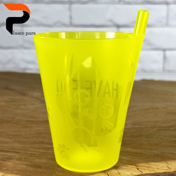 لیوان نی دار چاپدار اسپرت لیمون - Image 4