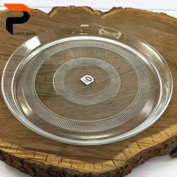 دیس گرد شیشه ای قطر 33 سانت لیمون