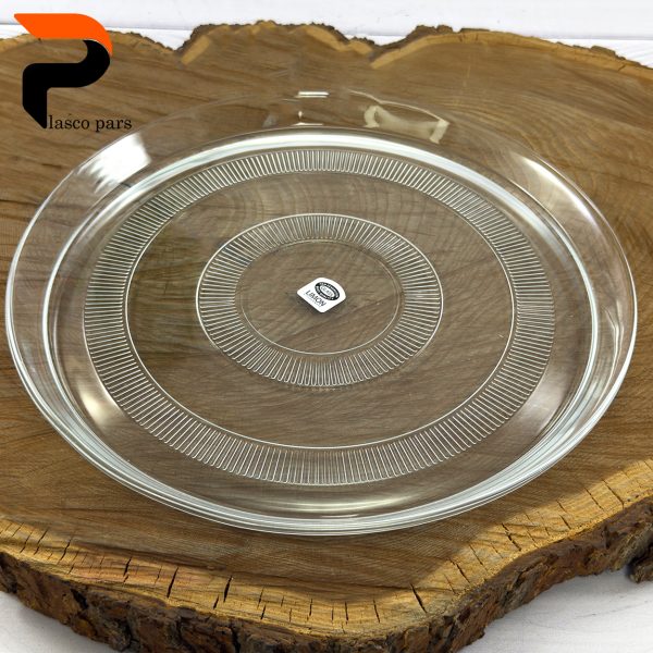 دیس گرد شیشه ای قطر 33 سانت لیمون