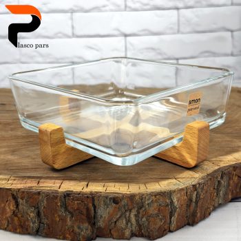 ظرف سرو مربع پایه چوبی لیمون - Image 6