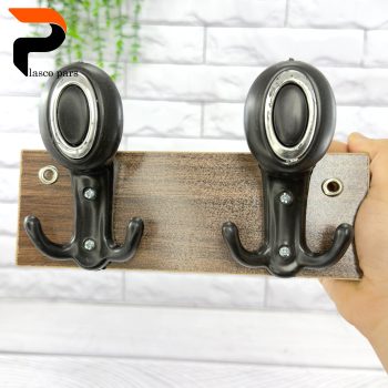 دیوارکوب 2 شاخ چوبی - Image 2