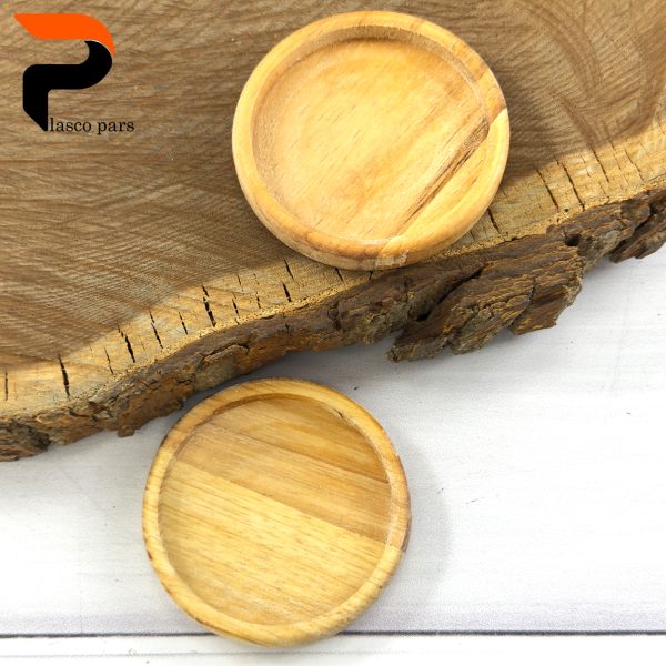 زیر لیوان چوبی لبه دار ضخیم گرد تک