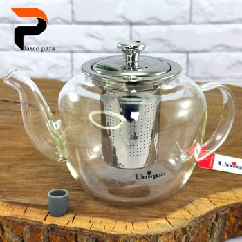 قوری پیرکس 1 لیتر صافی دار ساده درب استیل یونیک - Image 4