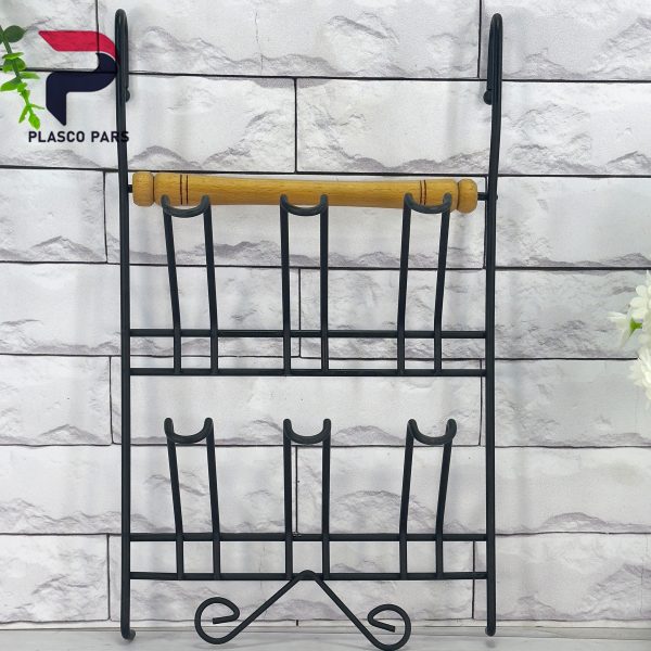 جا لیوان آویز فلزی دسته چوبی صبا لیمیتاک