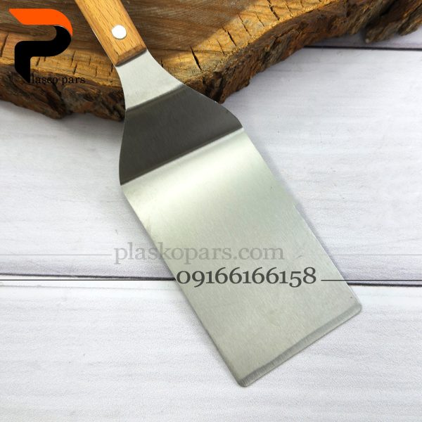 کاردک برگردان فلزی دسته چوبی