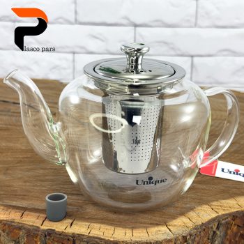 قوری پیرکس 1 لیتر صافی دار ساده درب استیل یونیک - Image 6