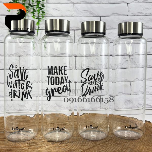 بطری آب پیرکس درب استیل یونیک