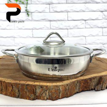 تابه استیل دو دسته سایز 24 یونیک - Image 5