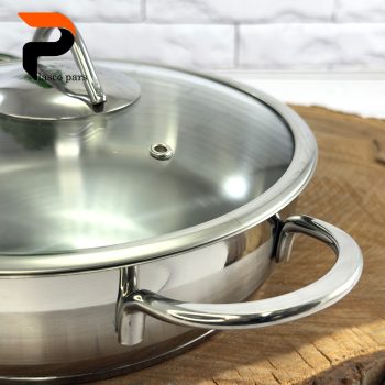 تابه استیل دو دسته سایز 24 یونیک - Image 3