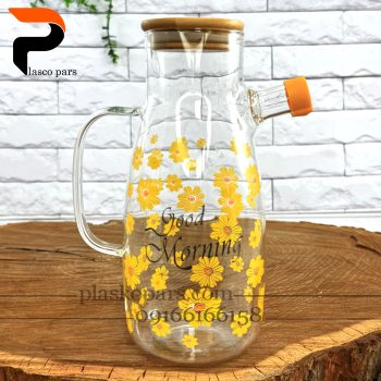 جاروغنی پیرکس گلدار درب بامبو