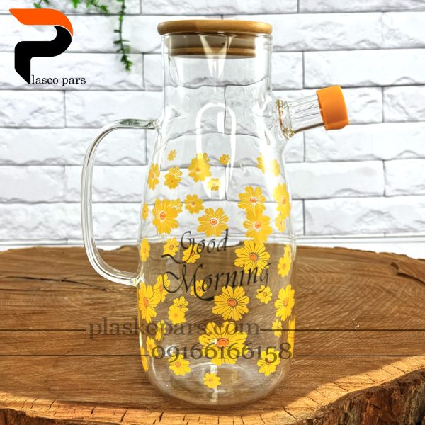 جاروغنی پیرکس گلدار درب بامبو