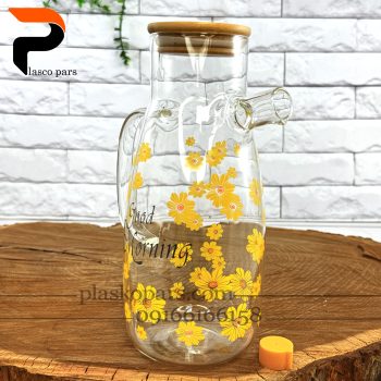 جاروغنی پیرکس گلدار درب بامبو - Image 4