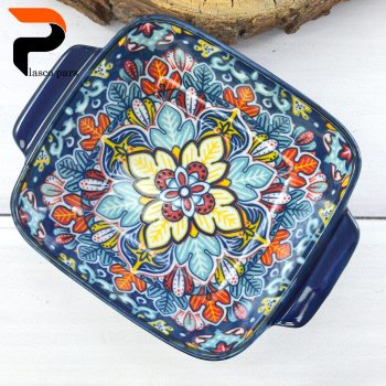 تابه سرامیکی دو دسته مربع مراکشی - Image 2