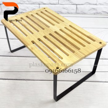 شلف چوبی پایه فلزی