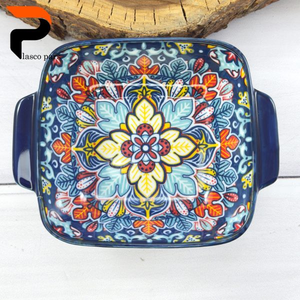 تابه سرامیکی دو دسته مربع مراکشی