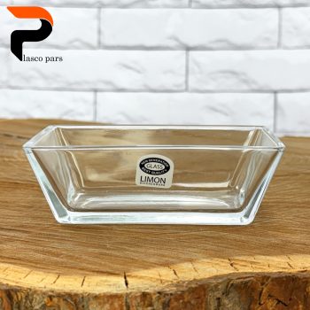 ست کاسه 6 عددی شیشه ای بزرگ مستطیل لیمون