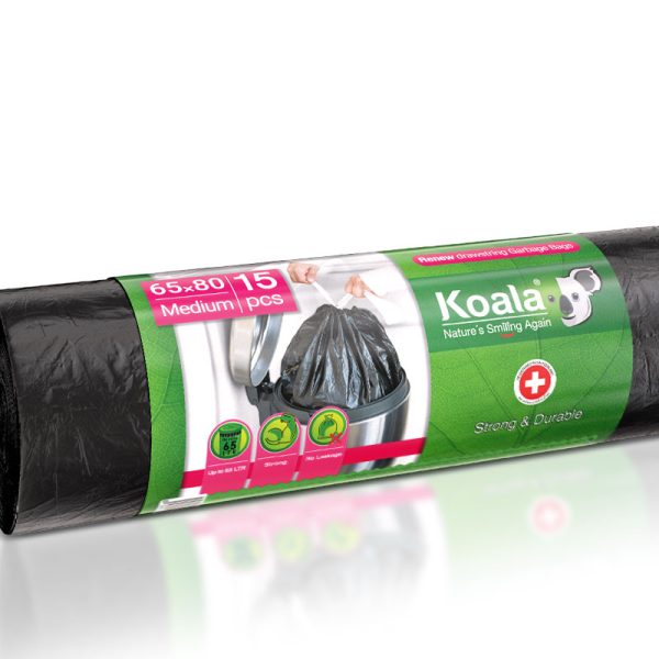 کیسه زباله رولی بنددار 80*65 کوآلا