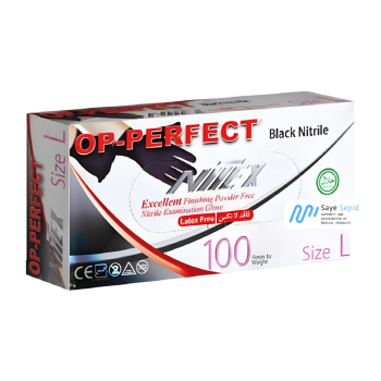 دستکش نیتریل مشکی L 100 عددی