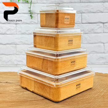 ست پذیرایی 4 تکه دربدار چوبی لیمون